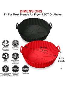 1/2pcs Foldable Reusable Silicone Baking Mat Liners For Air Fryer Trays - Multicolor - View 8