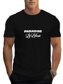 Camiseta suelta de hombre retro personalizada con gráfico de letras de calle