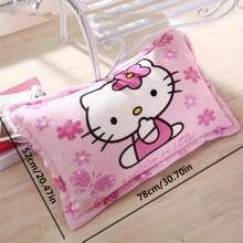 Sanrio 2Pcs Cute KT Cat Pillow Case Children's Milk Plush Girl's Cute Katie KT Winter Plush Pillow Case (Excluding Pillow Core)