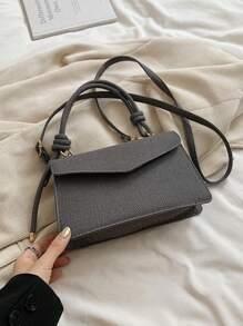 New Vintage Mini Square Bag, Unique Textured Design Crossbody Shoulder Handbag For Women - Black - View 8