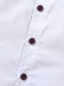 1pc Boys' White Embroidered Button Down Collared Long Sleeve Casual Shirt, Lightweight Fabric, Suitable For Birthday Party, Ceremony, Christening, Fashion Spring/Autumn Wear - White - View 4