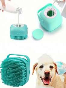 Dog Lover And Dog Mom Love Bath Brush, Soft Silicone Cat/Dog Lover Gift And Dog/Cat Mom Love Pet Shampoo Massage Dispenser Beauty Shower Brush, Used For Washing Short And Long Haired Dog Lover And Dog Mom Loves And Cat Lover And Cat Mom Loves