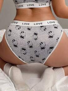 Sanrio Bragas elásticas tipo culote de una sola pieza con diseño de  y LOVE para damas - Ver 3
