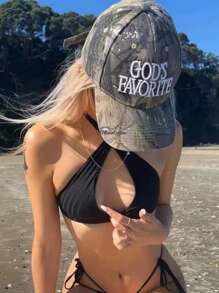 Vintage Camo Baseball Cap, Women's 3D Embroidery Print Street Snapback Hat, Cool Unisex Cap - A - View 9