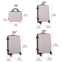 二合一行李箱套装，符合航空公司AB标准，带密码锁和万向轮，14英寸/20英寸可选，多种颜色可选，硬壳拉杆箱，带拉杆，可旋转，旅行手提行李，登机箱，旅行包，必备旅行包，推车式硬壳行李箱，轻便易携，简约大容量，外出收纳，多功能外壳，密码锁，登机箱，拉杆箱，适合学生、大学生、男女出行，是圣诞节礼物和节日必备的理想之选。行李箱，带拉杆，可旋转，旅行手提行李，登机箱，旅行包，必备旅行包，推车式硬壳行李箱，轻便易携，简约大容量，外出收纳，多功能拉杆箱，旅行行李箱，旅行箱，行李箱，带轮登机箱，男女旅行必备，度假，商务旅行必备，旅行配件，旅行收纳包，旅行用品