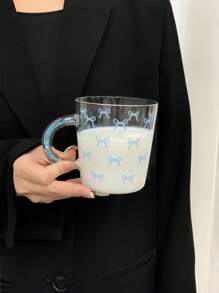 1 件蓝色蝴蝶水钻手柄玻璃杯，时尚蓝色蝴蝶玻璃杯，优质耐热咖啡杯，夏季清爽果汁杯，适用于餐厅、客厅、饮料店、咖啡厅返校 - 彩色 - 查看 10