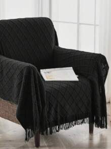 Knitted Throw Blanket, Bohemian Style In Brown, Suitable For Sofa, Bed, Autumn/Winter Use, Great For Thanksgiving And Christmas