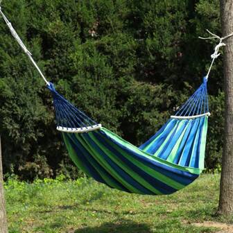 1pc Woven Canvas Hammock, Portable Hanging Chair, Suitable For Indoor/Outdoor Patio, Porch, Backyard, Camping, Includes Storage Bag