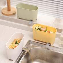 Kitchen Sink Edge Food Debris & Soup Filter And Waste Storage Box With Drainage Design, For Kitchen, Bathroom, Home, Household Items