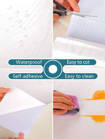 Roll Premium Vinyl Furniture Renovation Sticker, Texturized Self Adhesive Wallpaper, Washable, Fireproof Moisture Resistant, Easy om Match Pattern Kitchen Living Room view 4