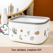 Mini Desktop Trash Can: 1pc Small Square Countertop Garbage Can Tiny Plastic Garbage Bin Waste Basket Container Desk Organizer For Car Office Home - Multicolor - View 6