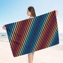 1pc Colorful Printed Beach Towel, 100% Polyester, Lightweight, Quick Dry, Absorbent, Modern Style, Rectangular Shape, Hand/Machine Washable, Suitable For Yoga, Travel, Swimming, Beach, Fitness, Camping, Bathroom, Valentine's Day, Birthday Gift Beach Essentials - Multicolor - View 21