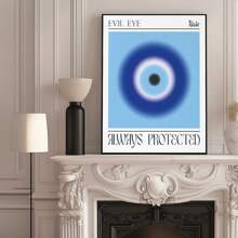 1 pieza, Cuadro colgante de lienzo, Enmarcado, Póster, Arte de pared, Póster de arte de pared abstracto de ojo malvado - Decoración de hogar azul moderna Pintura de lienzo para sala de estar, dormitorio, baño, oficina en casa, salón de clases - Decoración artística, Regalo de estilo clásico para cumpleaños y graduación - Multicolor - Ver 12