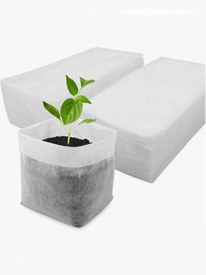 50pcs/100pcs Non-Woven Fabric Seedling Bags, Seedling Cups, Thick Nursery Bowls, Garden Planting Bags, Garden Tools, Garden Accessories