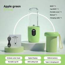 1 Peça Processador e Liquidificador de Alimentos para Bebê, Mixer Portátil de Smoothie de Frutas, Máquina de Suco Elétrica Multifuncional com Bateria Recarregável, Copo com Tampa