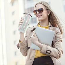 1 件闪亮水钻不锈钢保温水杯 - 带盖防漏便携式旅行杯，平底吸管水杯，适合户外运动和健身、家庭厨房办公室水杯， - 彩色 - 查看 5