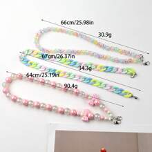 Chic Colorful Braided & Faux Pearl Chains! Designs With Bow Details, Perfect As Bag/Purse Charms. Vibrant Hues Meet Delicate Craftsmanship-Ideal For Styling Lovers. Versatile Accessories To Elevate Daily Looks, Grab These Eye-Catching Pieces Now!Summer,Easter Gifts,Gifts For Women, Case