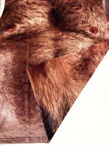 Áo thun nam in hình lông thú 3D - Tay ngắn cổ tròn, chất liệu polyester nhẹ, thiết kế lông thú sống động, phù hợp cho mọi mùa, mặc hàng ngày | Áo thun thiết kế 3D lập thể | Thời trang độc đáo - Nhiều màu - Xem 4