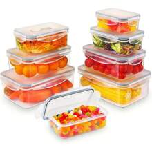 Set de 3/4/6 piezas de recipientes de almacenamiento de alimentos a prueba de fugas, con capacidad de hasta 84 onzas, con tapas herméticas, aptos para microondas, reutilizables, rectangulares, para preparación de comidas y organización de la cocina