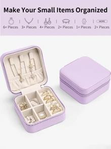1pc Mini PU Leather Travel Jewelry Box, Portable Jewelry Storage Case For Rings, Earrings, Necklaces, Waterproof & Dustproof, Perfect Gift For Christmas And Birthday Summer Travel, Vacation Home Bathroom Decor