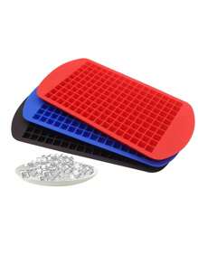 1 pieza Molde de cubitos de hielo de silicona de color opcional con 160 mini cubos y molde de liberación fácil para hielo triturado y arena de hielo