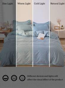 3-Piece Soft Brushed Plaid Duvet Cover Set (1*Duvet Cover + 2*Pillowcases),Comfortable And Skin-Friendly,Suitable For Bedroom, Guest Room, Can Be Given As A Gift