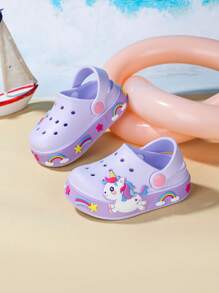 1 Pair Baby Horse Pattern Breathable Non-Slip Slip-On Beach Sandals, Slippers