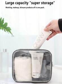 Custom Personalized High Capacity Toiletry Bag, Simple High-End Cosmetic Storage Bag, Waterproof Fashionable Hanging Wash Bag - Multicolor - View 6