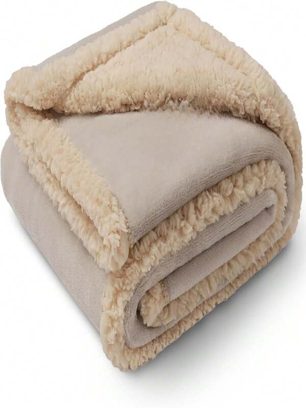 1pc Waterproof Fleece Blanket/Throw, Sofa Cover, Pet Blanket, Dog Cage Pad, Sofa Cushion, Cat Bed Mat, Dog Bed Blanket