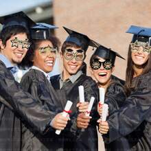 Graduation Party Decorations: Graduation Party Glasses, Paper Masks For Graduation Party - Multicolor - View 1