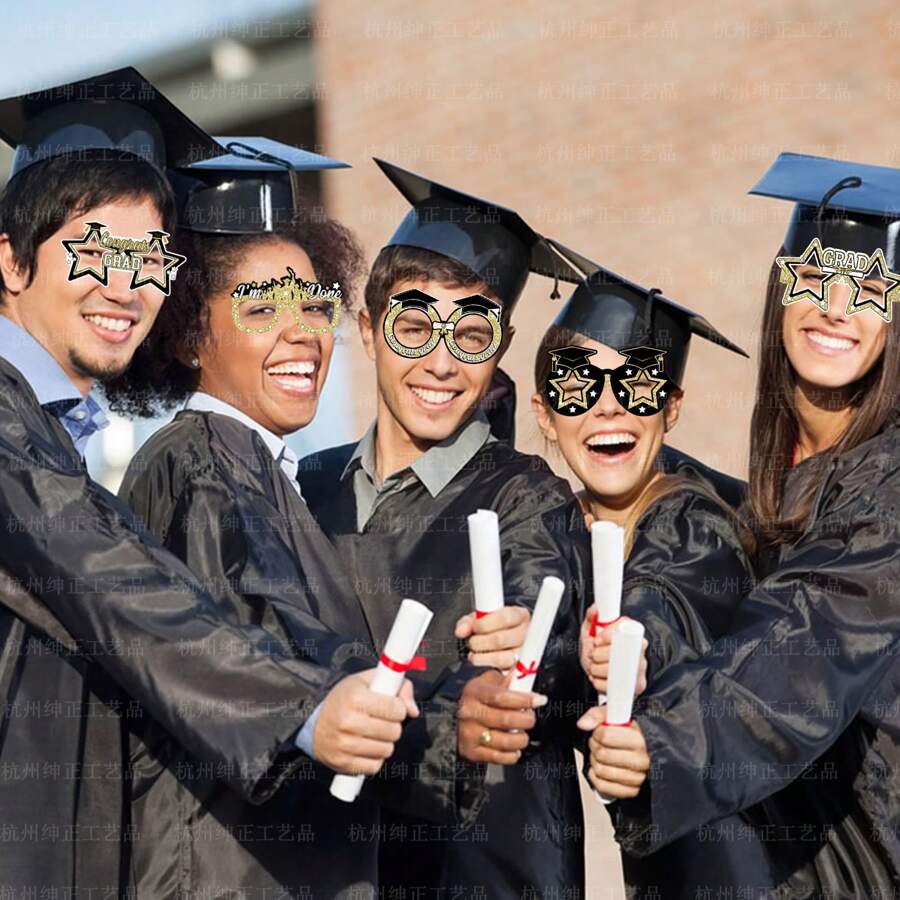 Graduation Party Decorations: Graduation Party Glasses, Paper Masks For Graduation Party - Multicolor - View 1