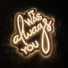 Neon "It Was Always You", dekoracja ślubna z wykorzystaniem świateł neonowych LED, romantyczna atmosfera walentynkowa, zasilanie przez USB, odpowiednie na wesela, zaręczyny, dekoracje rocznicowe, hotele, salony, bary, przyjęcia urodzinowe, wieczory kawalerskie, prezenty świąteczne, zasilanie przez USB, możliwość ponownego użycia, w zestawie akcesoria, łatwe w instalacji.