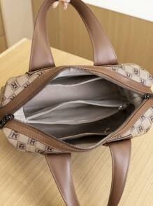 Bedruckte Handtasche, Damen Tragetasche, Retro Schultertasche, große Kapazität, Lässig, modisch, Pendlertasche, Marken-Nische 2025, vielseitig