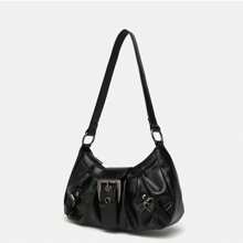 En 2025, el nuevo bolso de estilo clásico de moda "Joker Hot Girl" estilo Y2K con decoración de ojetes metálicos es adecuado para ir de compras. El diseño incluye un bolso de hombro en forma de media luna y un bolso de estilo motocicleta para llevar debajo del brazo.