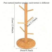 1pc Wooden Mug Holder Rack, Creative Cup Storage Organizer Drainer Shelf