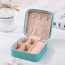 1 pieza Caja de joyería portátil de doble capa, organizador de joyas de viaje mini para aretes, anillos, collares, pulseras, almacenamiento multiusos, regalo del Día de San Valentín para joyas de mujer, para anillos, para collares, para pulseras, accesorio de joyería, bolsa de almacenaje de joyas, regalo de cumpleaños para mamá