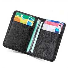 Men's Ultra Thin Minimalist PU Leather Credit Card Wallet - Soft PU Fashionable Slim ID & Card Holder For Men Wallet Mini Wallet Purse Wallet - Black - View 5