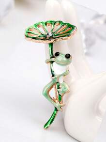 1pc Vintage Frog Crystal Rhinestone Brooch, Scarf Clips, Clothes/Headscarf Accessories - Multicolor - View 11