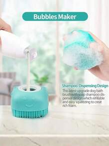 Dog Lover And Dog Mom Love Bath Brush, Soft Silicone Cat/Dog Lover Gift And Dog/Cat Mom Love Pet Shampoo Massage Dispenser Beauty Shower Brush, Used For Washing Short And Long Haired Dog Lover And Dog Mom Loves And Cat Lover And Cat Mom Loves