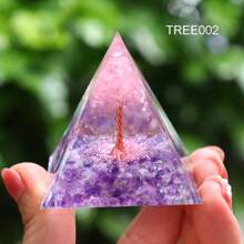 5cm Natural Quartz Crystal Life Tree Orgonite Pyramid Healing Chakra Meditation Good Luck Prosperity Stone