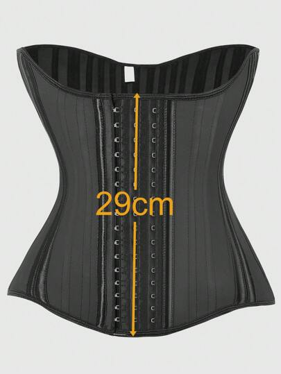 1pc Black Rubber Waist Trainer 25 Steel Bones Slimming Shapewear For Women, Sports Fitness Compression Corset Gym Accessories Belly Slimming Girdles, Lumbar Girdles Belly Slimming Corset