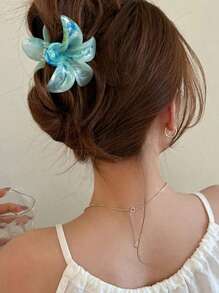 4 piezas Pinza de pelo de flor sobredimensionada de acrílico degradado para mujeres, decoración minimalista y elegante para peinado de moño, accesorio de pelo elegante para viajes y uso diario