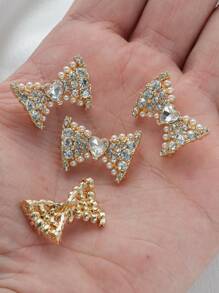 3 件/包优雅水钻蝴蝶结金属纽扣，适用于鞋子、帽子、包包、衣服、头饰、围巾、婚礼花束、DIY 珠宝配饰 - 彩色 - 查看 6