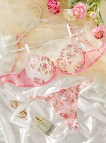 性感内衣1套黑色小刺绣情趣内衣套装