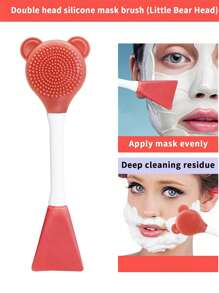 Juego de 4 piezas de cepillos faciales de silicona multifuncionales, cepillo facial exfoliante de doble cabeza de silicona, cepillo de doble cara, cepillo facial reutilizable, cepillo facial manual, adecuado para el cuidado y el masaje facial, cepillo exfoliante de silicona manual para eliminar los residuos de maquillaje, los puntos negros, el masaje facial y la limpieza profunda de la piel