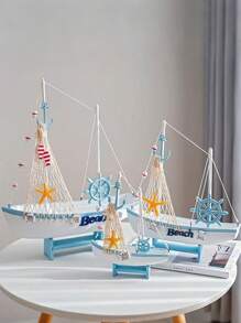Wooden Sailboat Models, Handmade Wooden Boats, Mediterranean Style Ocean Themes, Home Desktop Cabinet Decorations, The Best Gifts For People