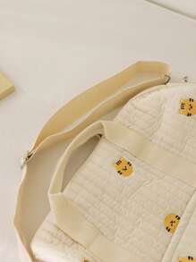 1pc Personalized INS Mommy Bag, Large Capacity Letter Embroidered Teddy Bear Tote Bag, Casual Versatile Mom Outdoor Lightweight Handbag, Multi-Functional Large Capacity Storage Tote Bag With Stroller Hook, Suitable For Daily Use, Can Be Given As A Gift To Family And Friends, School Supplies, For Teenagers, Junior High School Students, Middle School Students, High School Senior High School Students, College Students, University Students, Freshman, Sophomore, Underclassmen - Multicolor - View 11