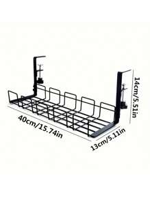 1pc Minimalist Under Desk Cable Management Box Organizer, No-Drill