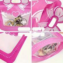 10 piezas de bolsas de regalo con lazo - Bolsas autosellantes - Empaque de tarjetas postales pequeñas - Artículos decorativos de caramelos y meriendas con lazo para llevar - Bolsas de plástico con soporte