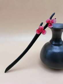 1pc 中国风亮粉梅花苞珍珠发簪 保色不易掉色 长18cm不伤头发不伤头皮发簪 红绿玛瑙珠子挂流苏木簪子 - 多色 - 查看 13